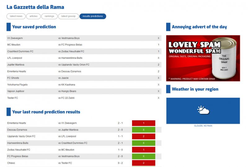 Football-o-Rama free online soccer manager